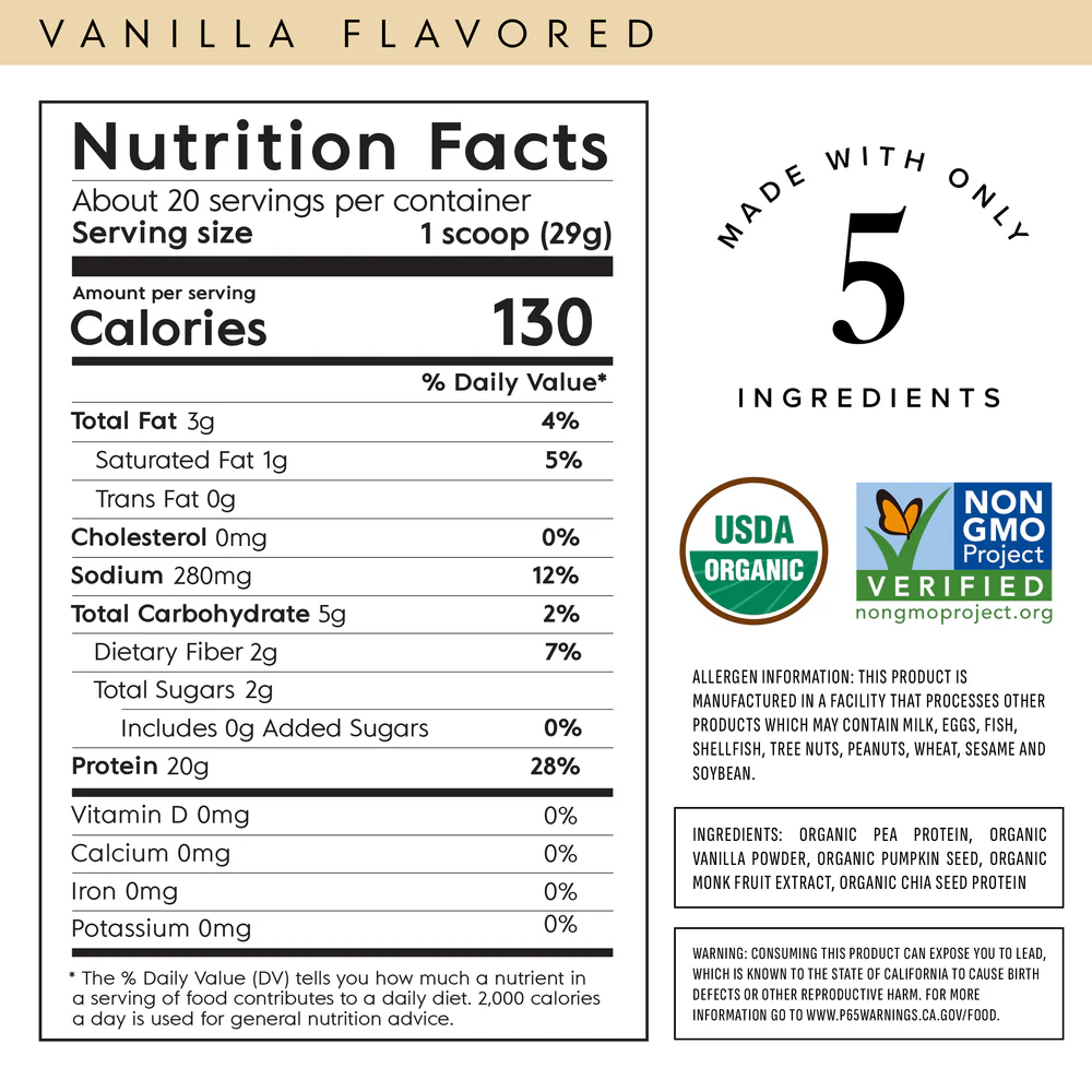 Vanilla  Plant Based Protein Powder
