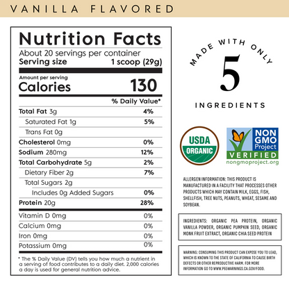 Vanilla  Plant Based Protein Powder