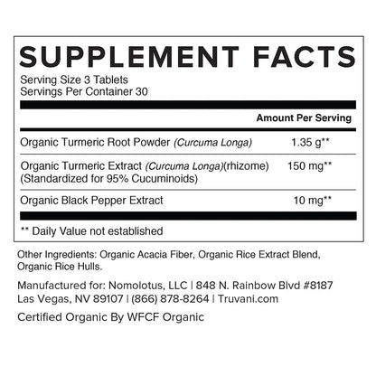 Organic Turmeric Curcumin with Black Pepper